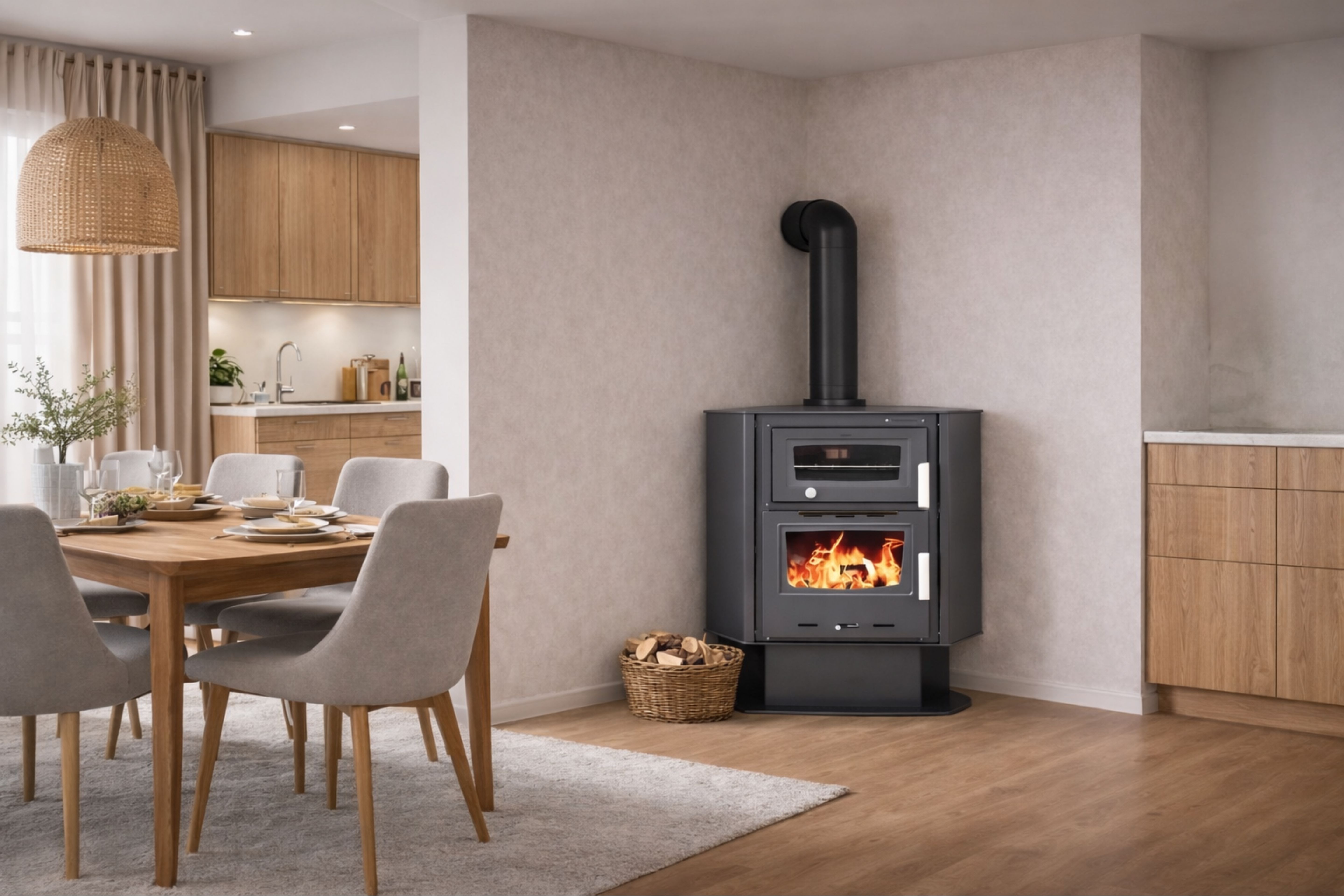 Τζάκι ξύλου με φούρνο ATS-90-30 CORNER